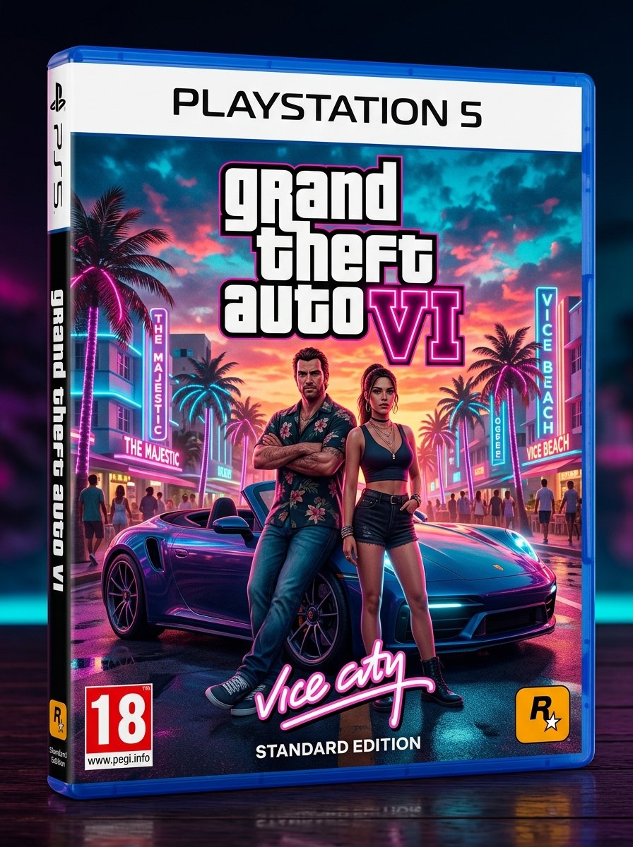 Grand Theft Auto VI Standard Edition 3D Game Case